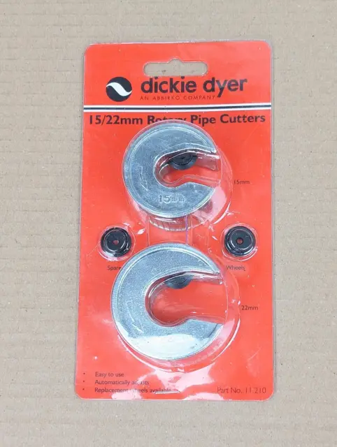 Twin Pack Dickie Dyer 15 & 22Mm Pipe Cutters + Spare Blades New