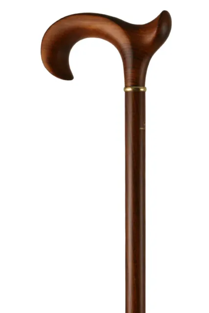 Beech Scorched Fashioned Derby Walking Stick - Left 2
