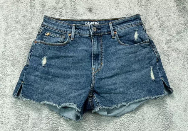 Levis Denizen High Rise Jean Shorts Womens 4 Blue Jean Denim Cut Off Distressed