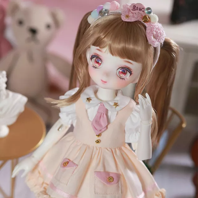 Beauty Girl 1/6 BJD SD Dolls Female Resin Body Doll + Eyes +Face Makeup FULL SET