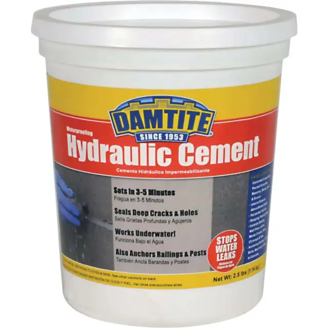 Damtite 2.5 Lb. Tub Hydraulic Cement 07031 Pack of 6 DAMTITE 07031 037438070312
