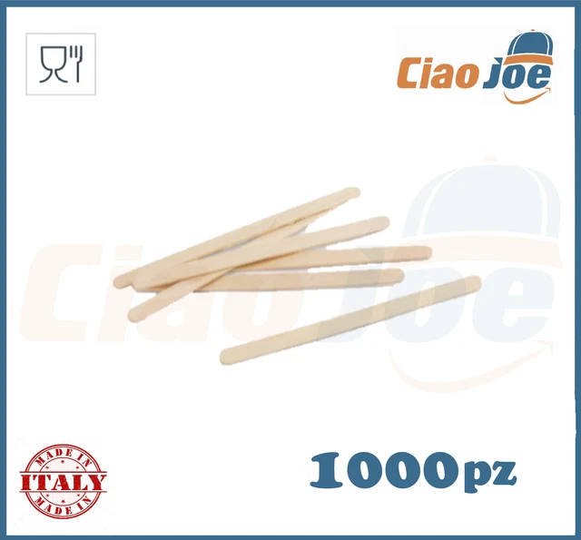 500 Palette Caffè In Legno Di Betulla - 140mm, Incartate, Per Bar E Ristoranti - Foto 9