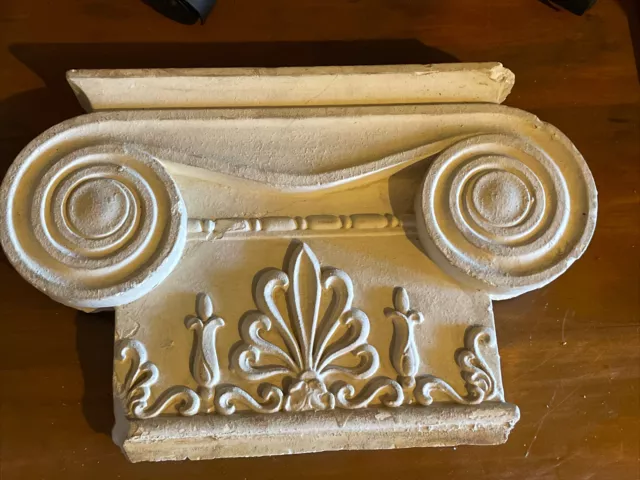 vintage flat column capital Horse Hair Plaster Ornate Architectural Salvage