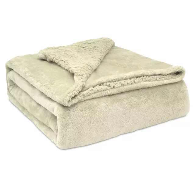 Sherpa Canape Couverture Polaire 130x160cm, Épaisse Warm Plaid Blanket   Briebe