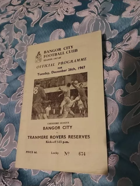 Bangor City vs Tranmere Rovers Reserves 67/8 Cheshire League