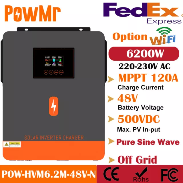 PowMr 6200W On Grid Off Grid Hybrid Solar Inverter 