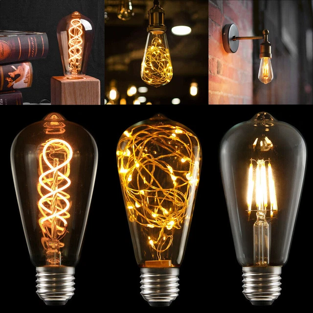 E27 LED Glühbirne Vintage Edison Filament 4W Retro Leuchtmittel Bulbs Warmweiss