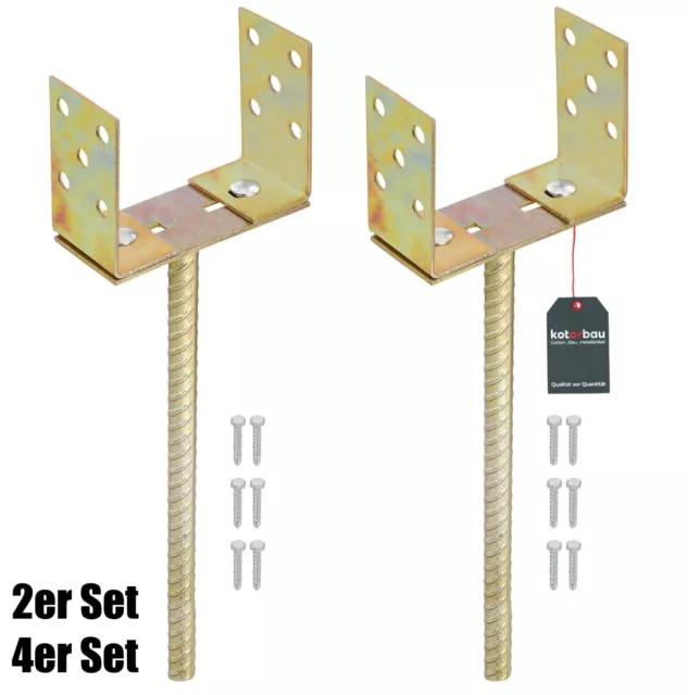 KOTARBAU® U-Pfostenträger 0-160x400mm Verzinkt Stahl Betonanker für Holzpfosten