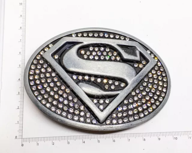 Superman Cinturón Hebilla DC Super Logotipo Metal Snap Man Cómics Héroe Esmalte Cromado Blac