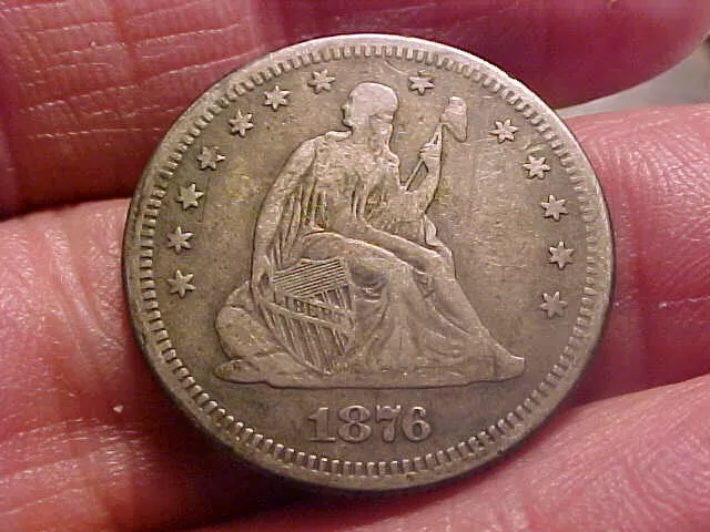 1876 S Seated Liberty Quarter Nice Very Fine Original Coin