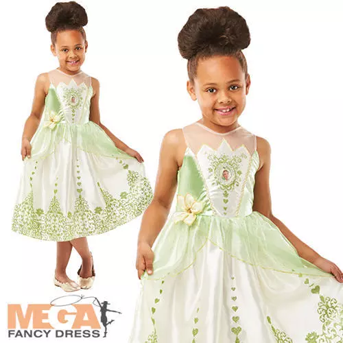 Tiana Girls Fancy Dress Disney Princess and the Frog Fairy Tale Kids Costume