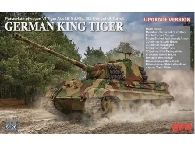 Maquette Char Kingtiger WWII échelle 1/72 – PzKpfw VI B Sd.Kfz.182 – Figurine Alliage 17,5 Cm