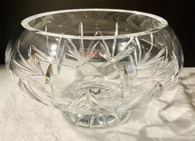 Stunning Galway Irish Crystal Bowl Footed Longford Pattern Signed on Base 2