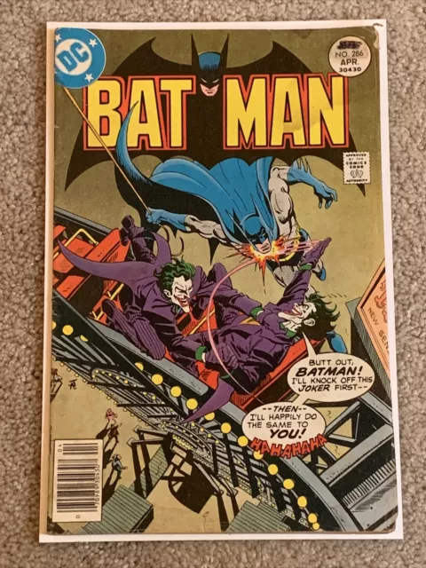 BATMAN #286 *GOOD* Condition With JIM APARO Design JOKER COVER DC COMICS 1977