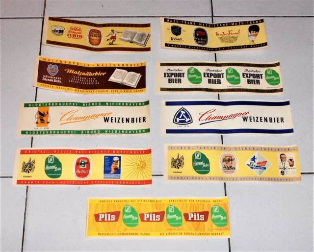 9 Etichette Birra TEDESCHE LUNGHE bier beer label PERFETTE etichetta Germania