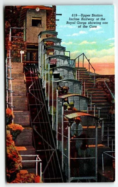 Royal Gorge Incline Railway Chrome Postcard Upper Station Colorado CO UNP