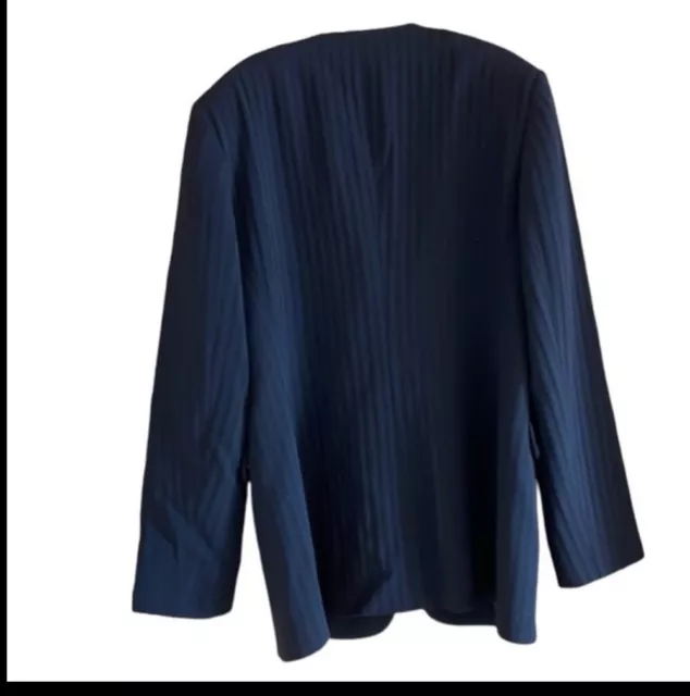 VINTAGE ARMANI COLLEZIONI Wool Blazer Jacket Monochromatic Black Stripe ...