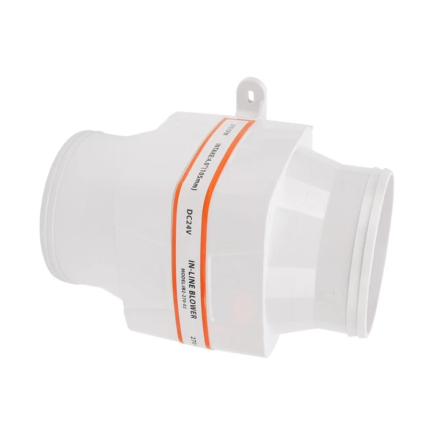 Auto 4in 270CFM Bilge Air Blower In‑Line Electric Waterproof White For Marine