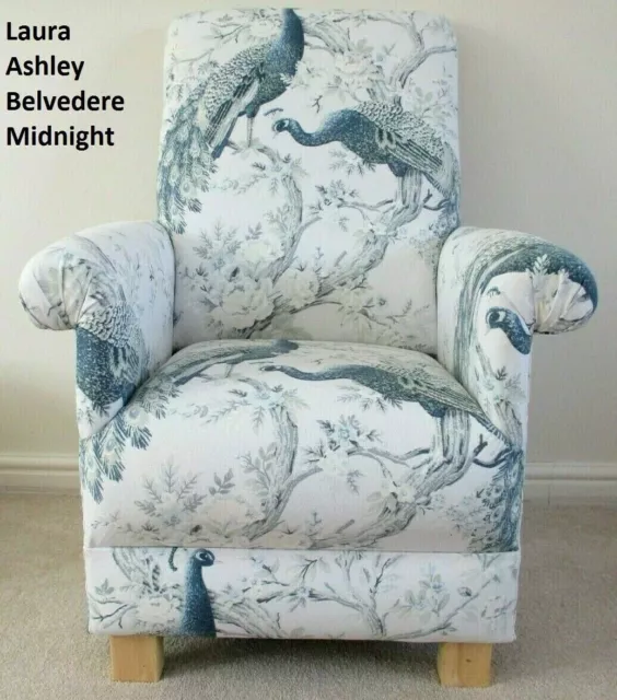 Laura Ashley Belvedere Fabric Soft Truffle Adult Chair Armchair Peacocks Birds 3