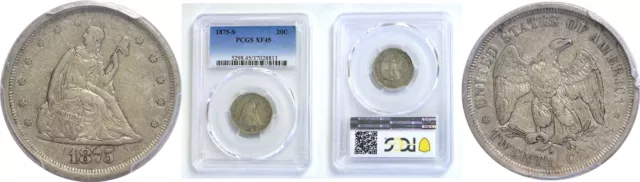1875-S Twenty Cent Piece PCGS XF-45