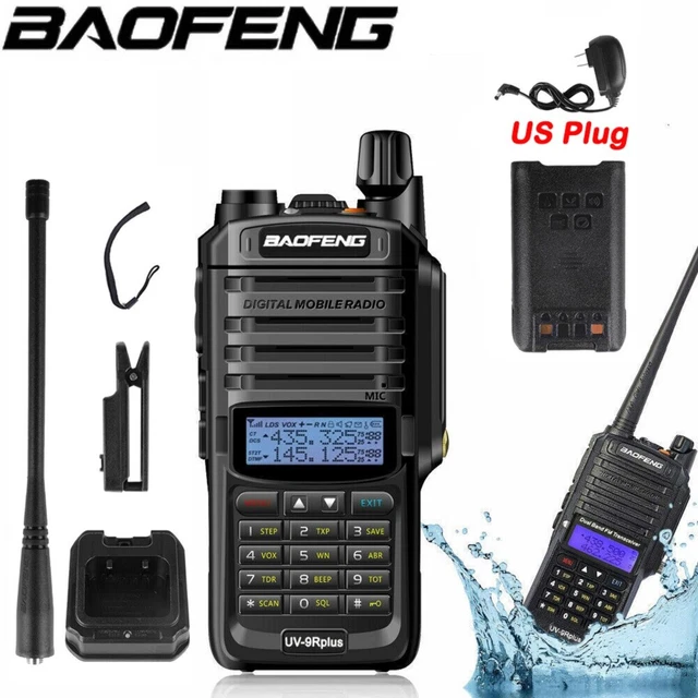 Baofeng UV-9R Plus Dual Band VHF/UHF Handheld Two-Way Radio – 8W, IP57 Waterproof, 128 Channels