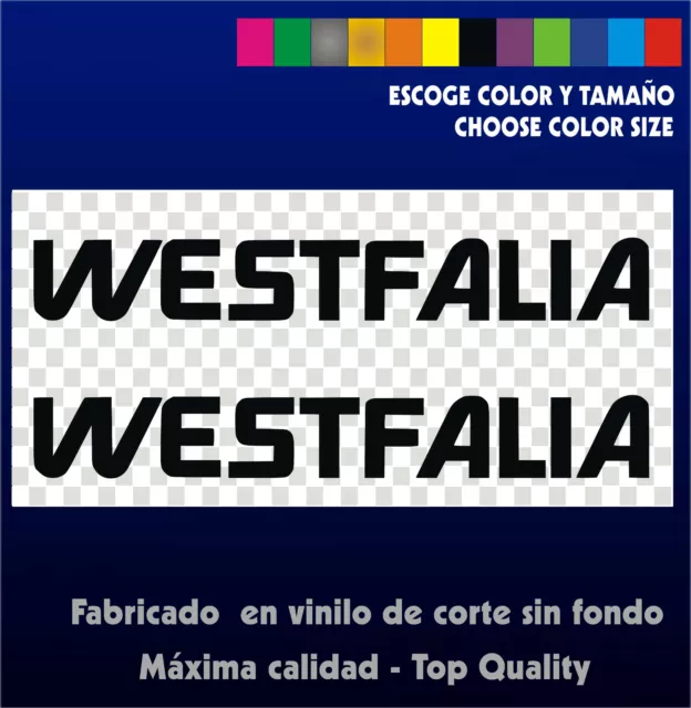 2 X Stickers Vinilo WESTFALIA - Aufkleber- Pegatinas Vinyl - VW - Mercedes vans