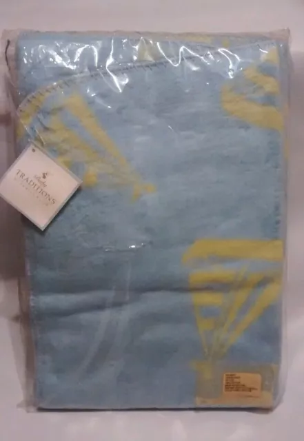 New Traditions By Pamela Kline Baby Crib Blanket Blue Yellow Sailboat Print