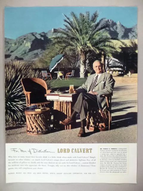 Lord Calvert Whiskey PRINT AD - 1951 ~~ Thomas B. Freeman, Tucson, Arizona