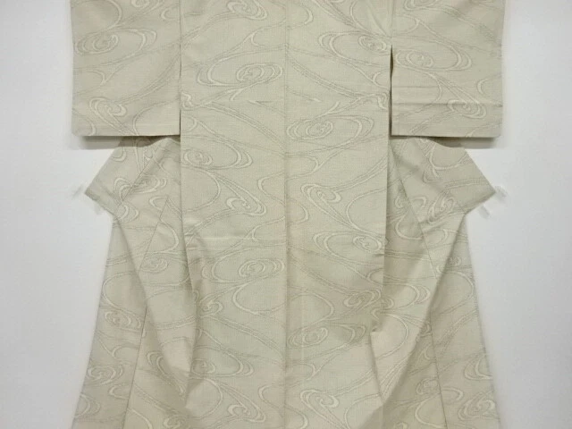 6571336: Japanese Kimono / Antique Hitoe Kimono / Tsumugi / Woven Stream