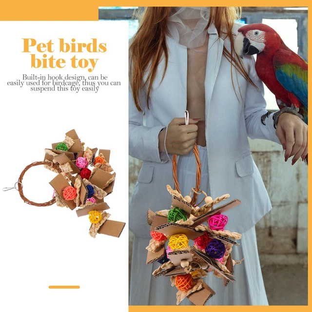 parrot rattan toy 2x Vogel Barsch Ausbildung Spielzeug Budgie Kauen Spielzeug Vö 2