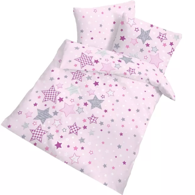 Biancheria da letto baby castoro fine rosa a stelle 100x135+40x60 cm 3