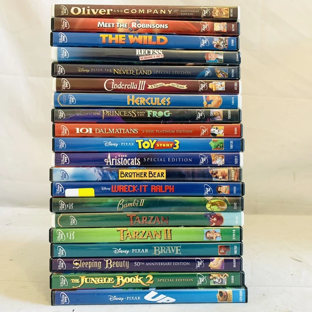 (20) All Walt Disney Pixar DVD Movie Lot, Animated Cartoon Family Kids Children