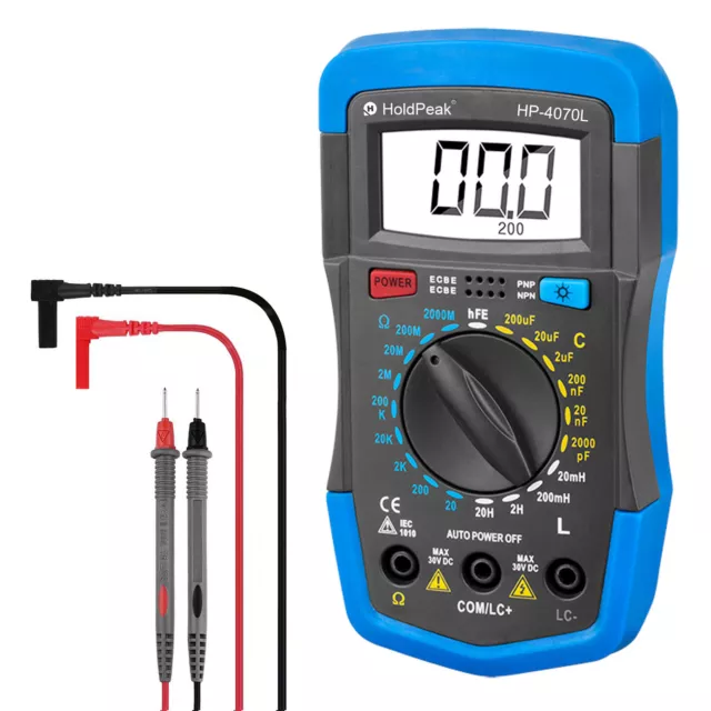 HoldPeak Digital LCR Meter Resistance Capacitance Inductance Tester w/Back-light