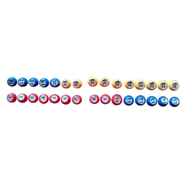 30 Pieces Bingo Ball Supplies 1-30 Numbers for Nights Market Regal Game