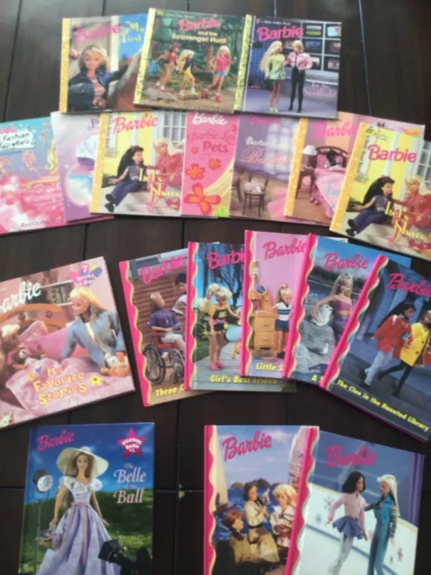 Vintage Lot Barbie & Friends Book Club Books Hardcover Pink 90s Grolier EUC