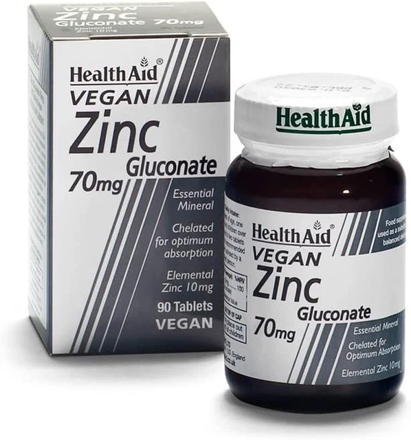 PREMIUM ZINC Gluconate 70Mg 90 Vegan Tablets Zinc Is an Fast Shipping £