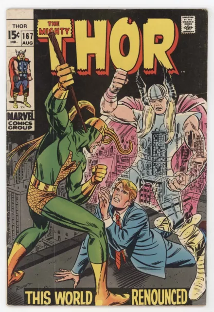 Mighty Thor 167 Marvel 1969 FN John Romita Loki Galactus Stan Lee Jack Kirby