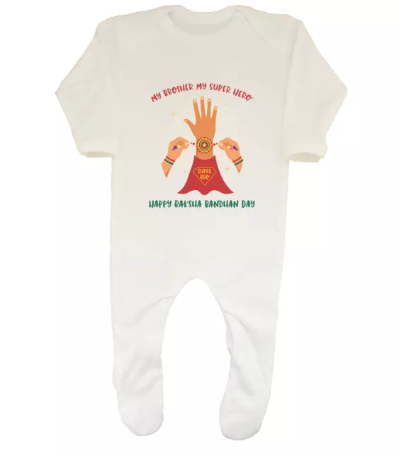 Raksha Bandhan Baby Grow Sleepsuit My Brother My Super Hero Boys Girls Gift