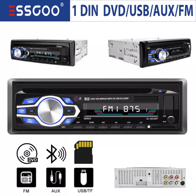 Single 1 DIN Autoradio Eingang Radio Mit CD DVD MP3 Player USB Bluetooth FM AUX