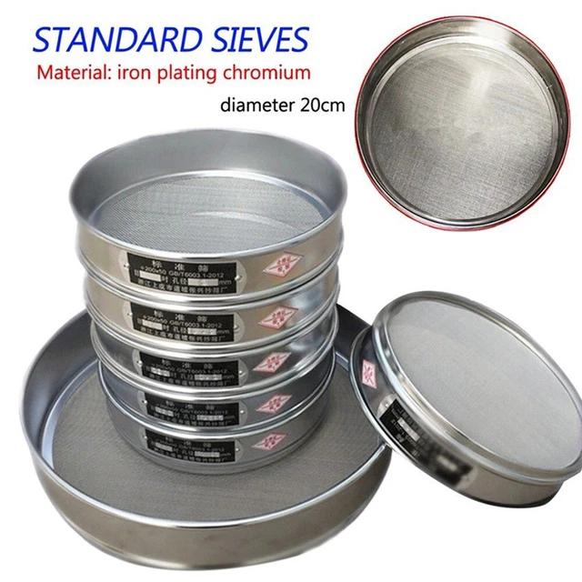 20cm Chrome Mesh Sieve Sample Inspection Medicine-Test Sieve 4 Mesh-600 Mesh NEW