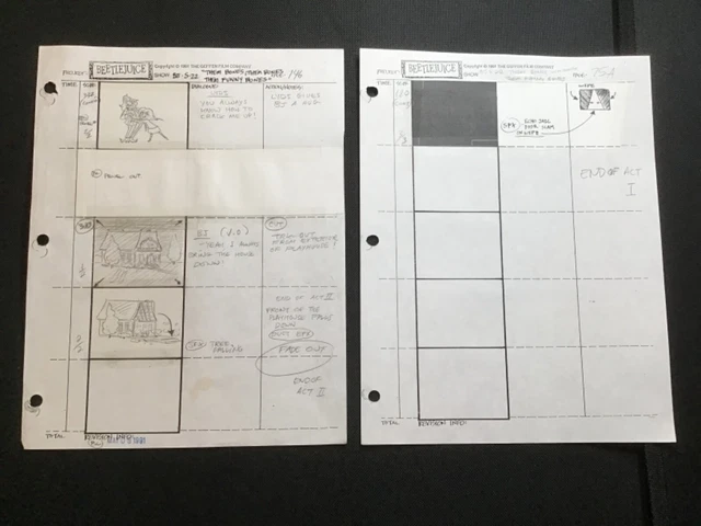 Beetlejuice 2 Original Animation Production Art Storyboards 1991
