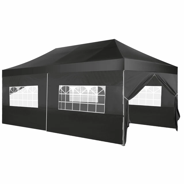 Pavillon 3x6m Partyzelt Festzelt Gartenzelt UV-Schutz 6 Seitenteile wasserdicht