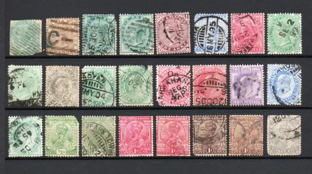 24 timbres des colonies anglaises en INDE  ( oblitérés ) - N° ICA01 -