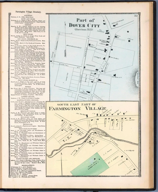 1871 maps NEW HAMPSHIRE STAFFORD COUNTY old GENEALOGY Atlas LAND OWNERS DVD P44