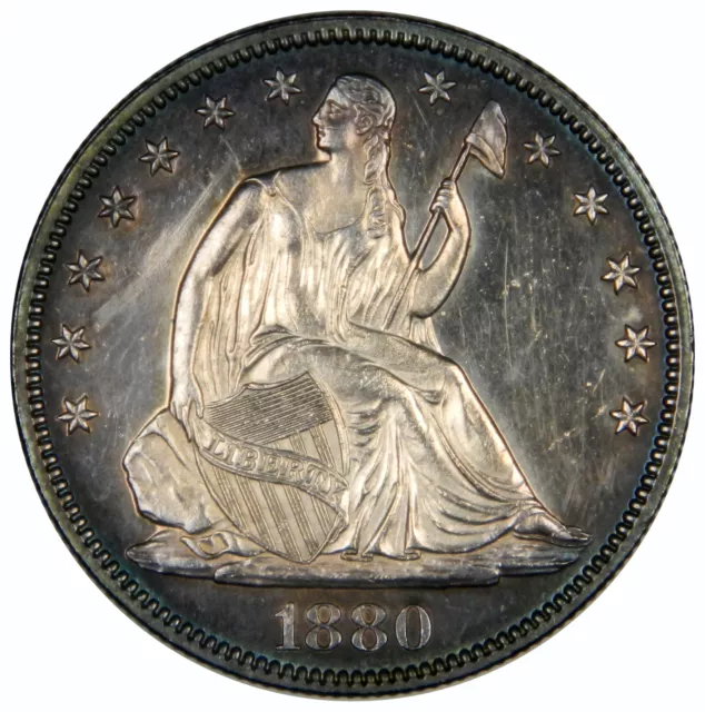 1880 Seated Liberty Half Dollar Proof ~ Beautiful Toning ~ Pr Priced Right!