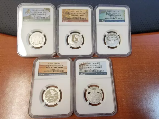 2020 S Washington Quarter (ATB) Silver 5 Coin Set NGC PF70 UCAM