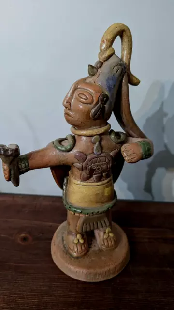 Primitive Mexican Clay Art Pottery Statue/Figurine of Aztec/Mayan/Inca god/idol.