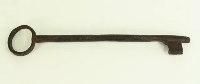 =Antique 18th C. Large Skeleton Key Hand Wrought Iron for Gate Strong Door Chest