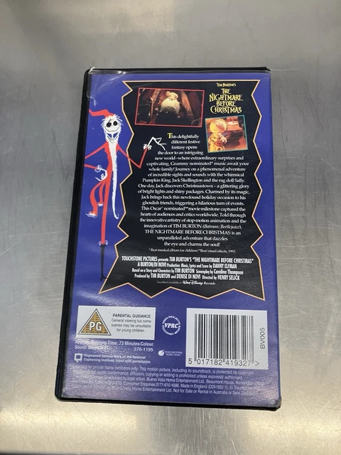 Italian Nightmare THE NIGHTMARE BEFORE Christmas VHS PAL English 1993 Cert PG £6.52 ...