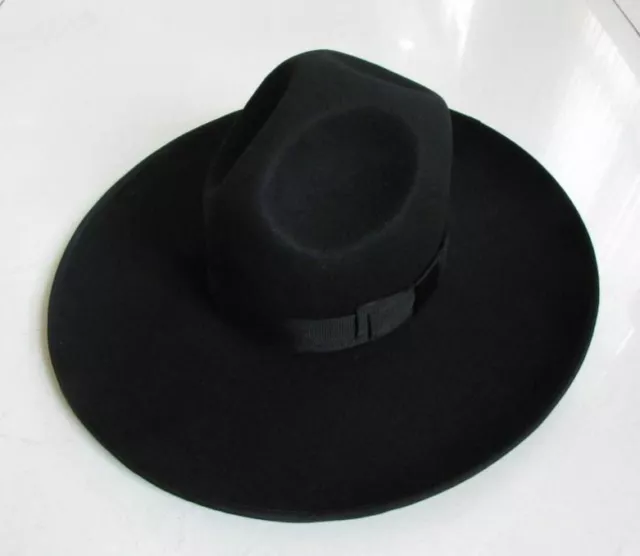 Men Wide Brim Woolen Hat Male Wool Felt Fedora Cap Fashion Equestrian Hats 12cm